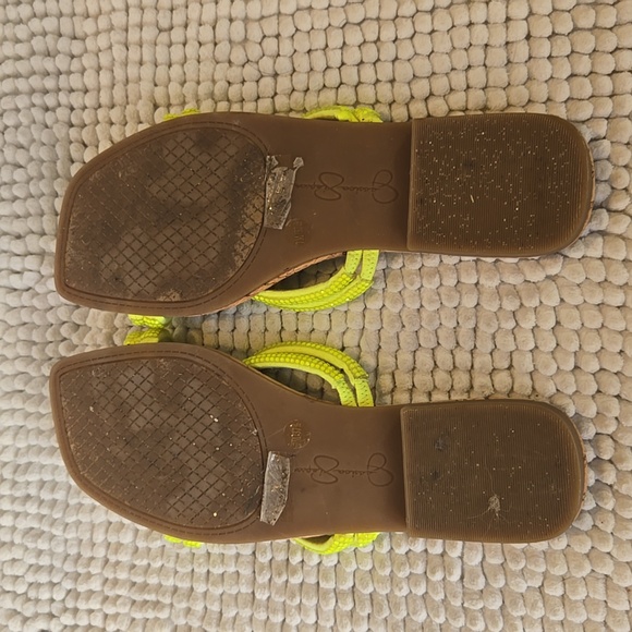 Jessica Simpson Embellished Neon Double Strap Slide Sandals size 7 - Picture 5 of 5